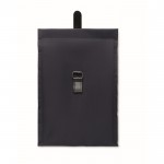 Bolsa nevera rolltop de poliéster con asa y cierre de cuero color azul marino septima vista