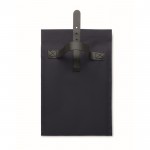 Bolsa nevera rolltop de poliéster con asa y cierre de cuero color azul marino octava vista