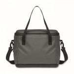 Bolsa nevera de lona con apertura en la parte superior 16L color gris oscuro cuarta vista