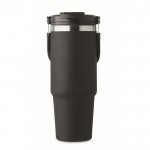 Vaso de doble pared con pajita, boquilla y asa de transporte 850ml color negro octava vista
