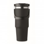 Vaso de doble pared con pajita, boquilla y asa de transporte 850ml color negro novena vista