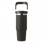 Vaso de doble pared con pajita, boquilla y asa de transporte 850ml color negro decima vista