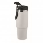 Vaso de doble pared con pajita, boquilla y asa de transporte 850ml color blanco segunda vista