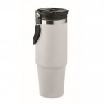 Vaso de doble pared con pajita, boquilla y asa de transporte 850ml color blanco