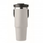 Vaso de doble pared con pajita, boquilla y asa de transporte 850ml color blanco octava vista