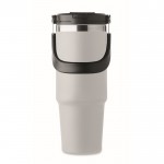 Vaso de doble pared con pajita, boquilla y asa de transporte 850ml color blanco novena vista