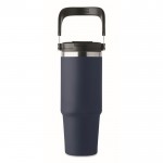 Vaso de doble pared con pajita, boquilla y asa de transporte 850ml color azul marino decima vista