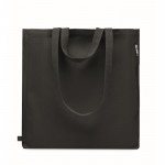 Bolsa de la compra de asas cortas con bolsillo lateral 380 g/m2 color negro segunda vista