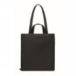 Bolsa de la compra de asas cortas con bolsillo lateral 380 g/m2 color negro tercera vista