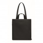 Bolsa de la compra de asas cortas con bolsillo lateral 380 g/m2 color negro cuarta vista