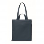 Bolsa de la compra de asas cortas con bolsillo lateral 380 g/m2 color azul tercera vista
