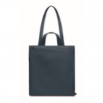 Bolsa de la compra de asas cortas con bolsillo lateral 380 g/m2 color azul cuarta vista
