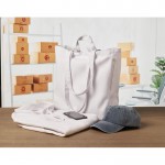Bolsa de la compra de asas cortas con bolsillo lateral 380 g/m2 color blanco vista bodegón