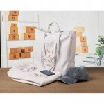 Bolsa de la compra de asas cortas con bolsillo lateral 380 g/m2 color blanco vista bodegón principal