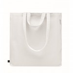 Bolsa de la compra de asas cortas con bolsillo lateral 380 g/m2 color blanco segunda vista