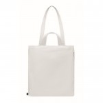 Bolsa de la compra de asas cortas con bolsillo lateral 380 g/m2 color blanco tercera vista