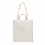 Bolsa de la compra de asas cortas con bolsillo lateral 380 g/m2 color blanco cuarta vista