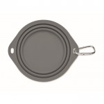Plato para comer o beber plegable y con mosquetón para mascotas color gris oscuro quinta vista