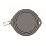 Plato para comer o beber plegable y con mosquetón para mascotas color gris oscuro sexta vista