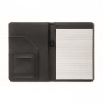 Portafolios con compartimientos y páginas rayadas en el interior A5 color negro
