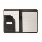 Portafolios con compartimientos y páginas rayadas en el interior A5 color negro cuarta vista