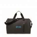 Bolsa de suave tacto con doble asa y bandolera desmontable color negro vista de impresión