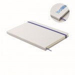 Libreta con banda elástica y marca páginas a color páginas a rayas A5 color azul