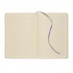 Libreta con banda elástica y marca páginas a color páginas a rayas A5 color azul segunda vista