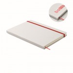 Libreta con banda elástica y marca páginas a color páginas a rayas A5 color rojo