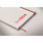 Libreta con banda elástica y marca páginas a color páginas a rayas A5 color rojo vista fotografía