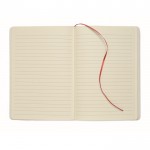 Libreta con banda elástica y marca páginas a color páginas a rayas A5 color rojo