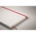 Libreta con banda elástica y marca páginas a color páginas a rayas A5 color rojo vista fotografía segunda vista