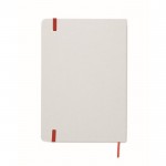 Libreta con banda elástica y marca páginas a color páginas a rayas A5 color rojo quinta vista