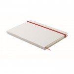 Libreta con banda elástica y marca páginas a color páginas a rayas A5 color rojo sexta vista