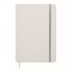 Libreta con banda elástica y marca páginas a color páginas a rayas A5 color plateado cuarta vista