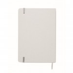 Libreta con banda elástica y marca páginas a color páginas a rayas A5 color plateado quinta vista