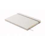 Libreta con banda elástica y marca páginas a color páginas a rayas A5 color plateado sexta vista
