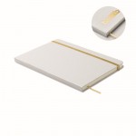 Libreta con banda elástica y marca páginas a color páginas a rayas A5 color dorado