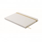 Libreta con banda elástica y marca páginas a color páginas a rayas A5 color dorado sexta vista