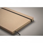 Libreta de cartón con banda y marca páginas a color hojas a rayas A5 color negro vista fotografía segunda vista