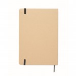 Libreta de cartón con banda y marca páginas a color hojas a rayas A5 color negro quinta vista