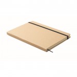 Libreta de cartón con banda y marca páginas a color hojas a rayas A5 color negro sexta vista