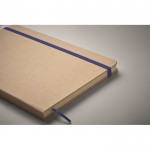 Libreta de cartón con banda y marca páginas a color hojas a rayas A5 color azul vista fotografía segunda vista