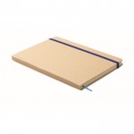 Libreta de cartón con banda y marca páginas a color hojas a rayas A5 color azul sexta vista