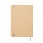 Libreta de cartón con banda y marca páginas a color hojas a rayas A5 color plateado quinta vista