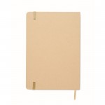 Libreta de cartón con banda y marca páginas a color hojas a rayas A5 color dorado quinta vista