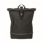 Mochila de cierre roll top con tira reflectante e impermeable 15'' color negro sexta vista