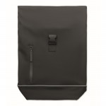 Mochila de cierre roll top con tira reflectante e impermeable 15'' color negro octava vista
