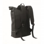 Mochila de cierre roll top con tira reflectante e impermeable 15'' color negro decima vista