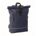 Mochila de cierre roll top con tira reflectante e impermeable 15'' color azul